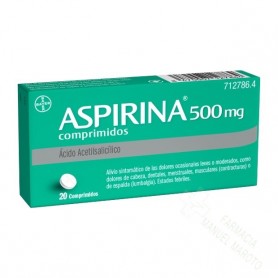 ASPIRINA 500 MG COMPRIMIDOS , 20 COMPRIMIDOS